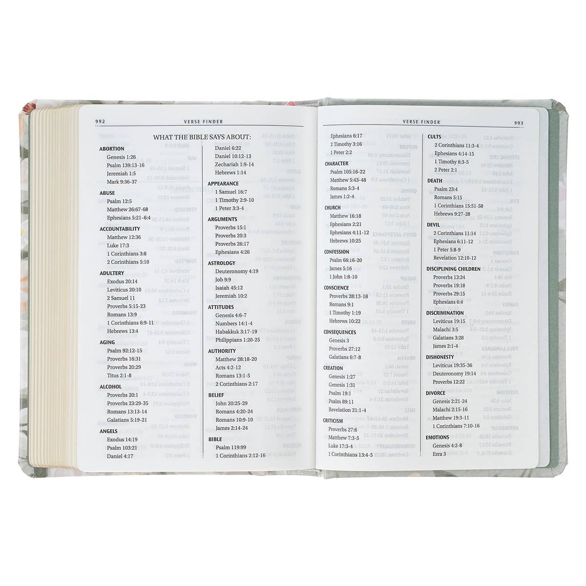 KJV Bible Compact Faux Leather HC Floral Printed Ps 23:3