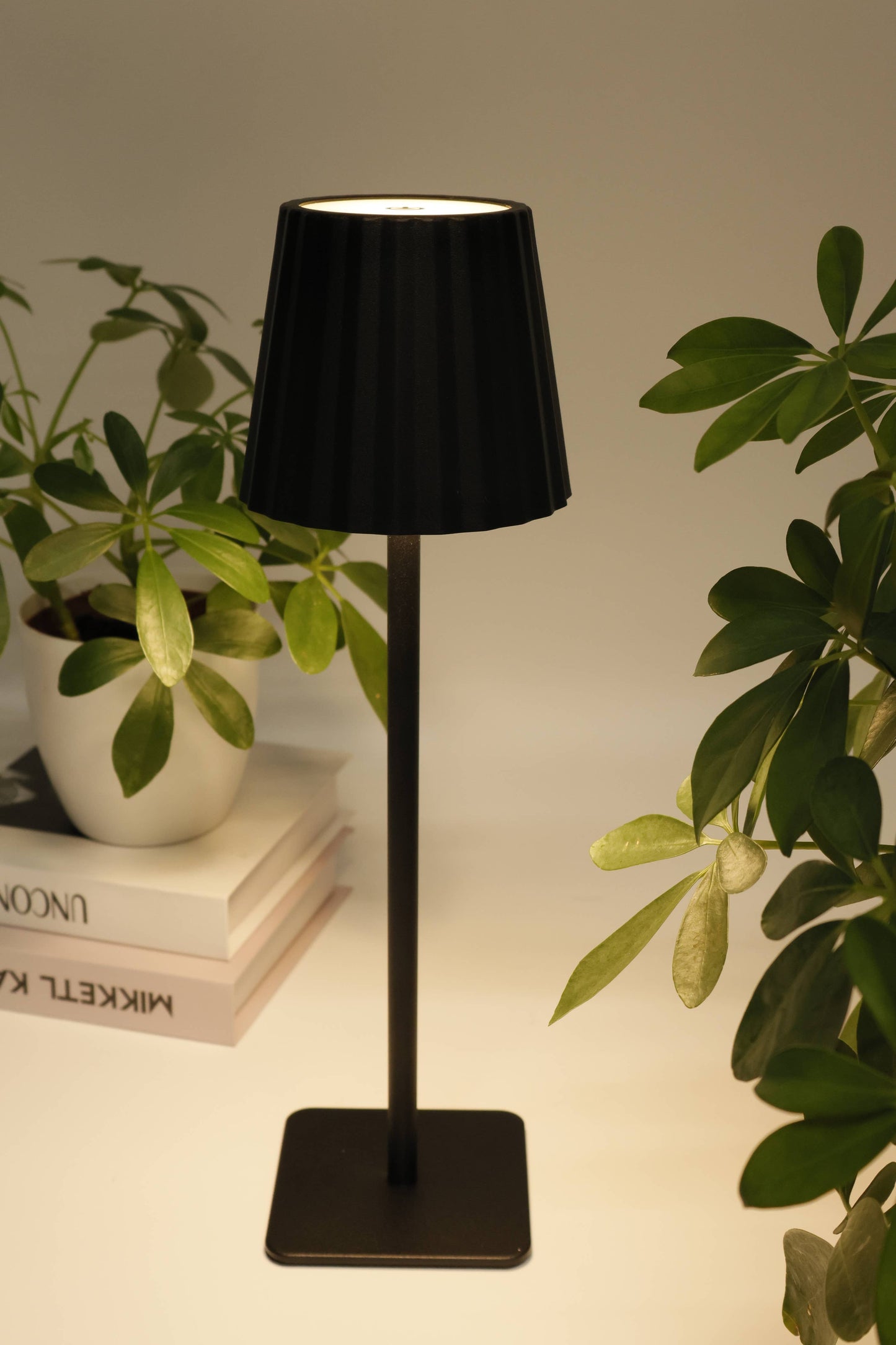 Fluted LED Touch Lamp – Dimmable, USB-C Rechargeable