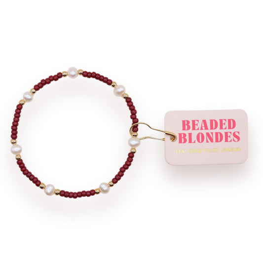 Maroon Pearl Bracelet