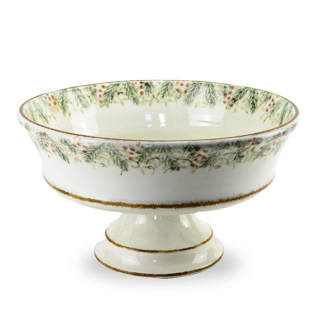 Natale Footed Serving Bowl - Christmas
