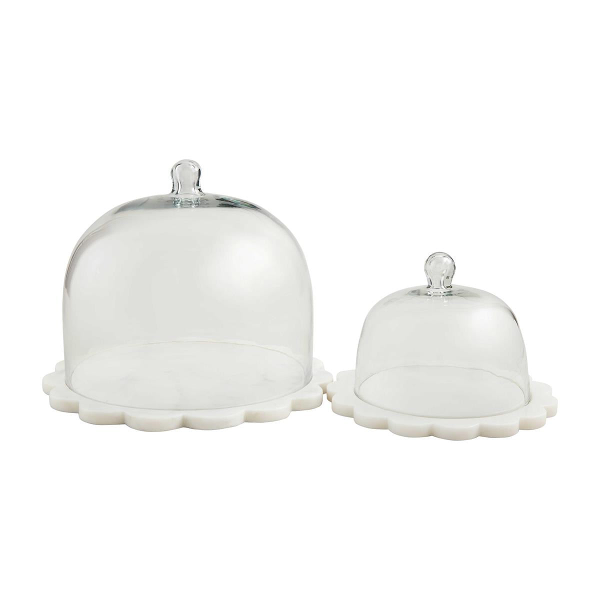 Scallop & Marble Cloche Set