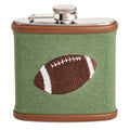 football embroidered flask