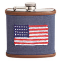 flag embroidered flask