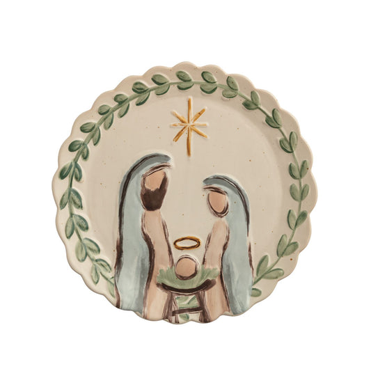 nativity round platter
