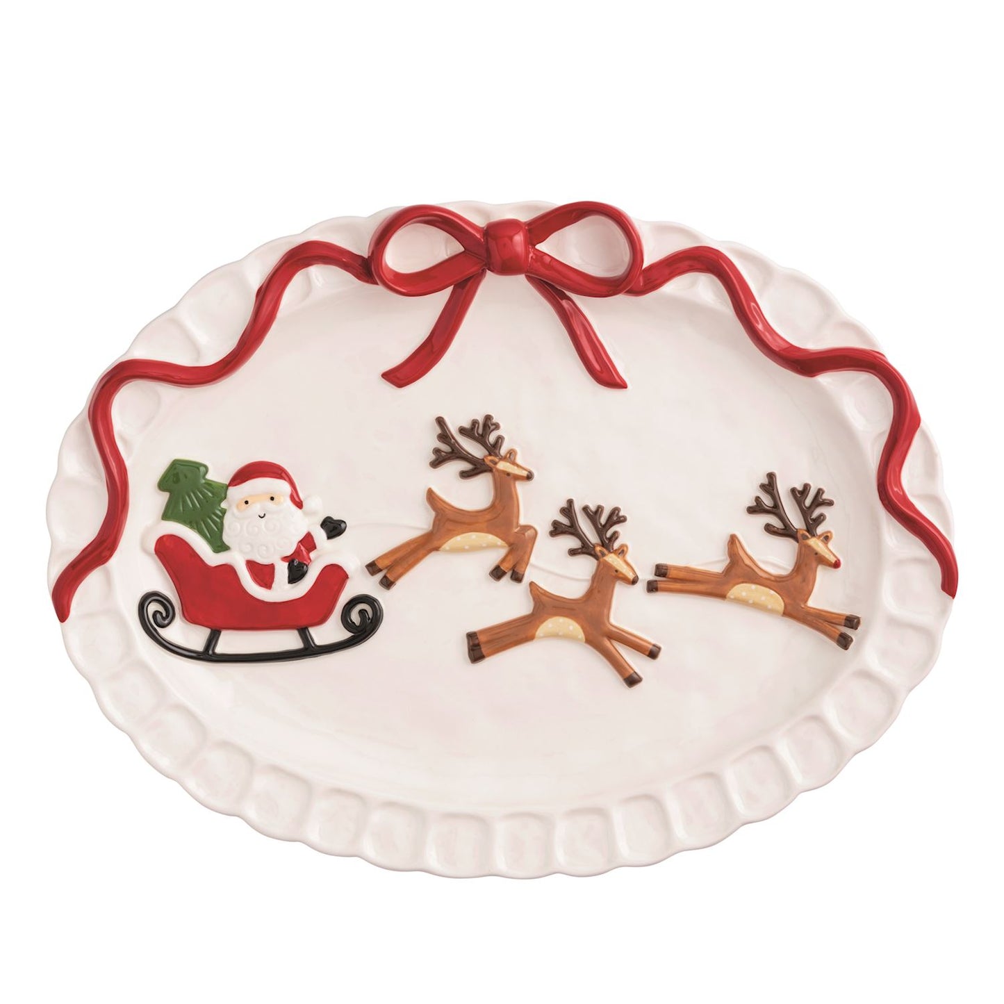 santa sleigh platter