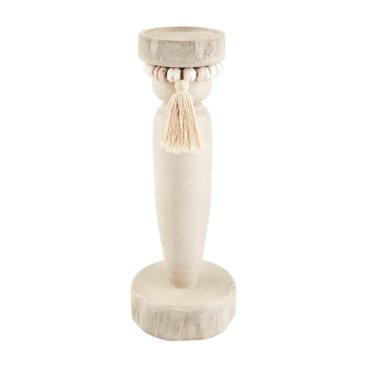 white beaded candle sticks