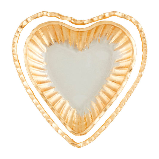 glass tray heart set