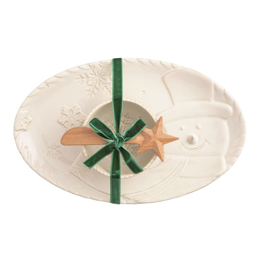 snowman tray and tidbit