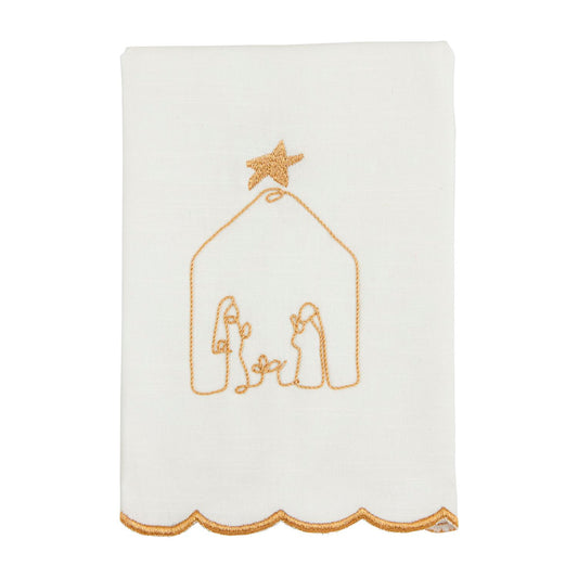 nativity tea towel