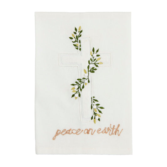 cross appliqué tea towel