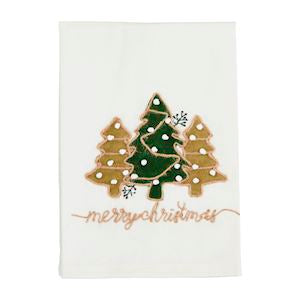 trees appliqué tea towel
