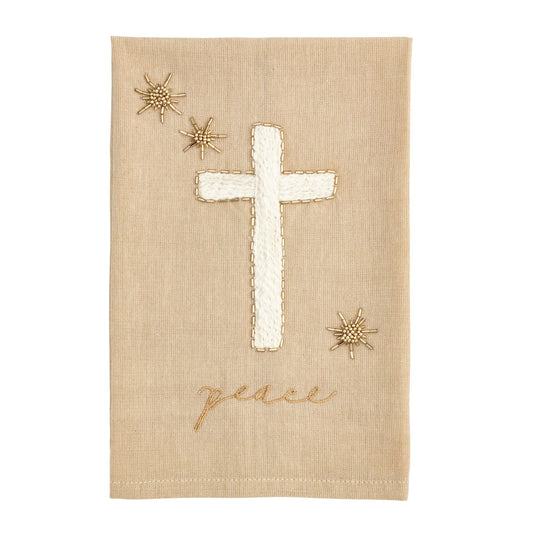 cross embroidered towel