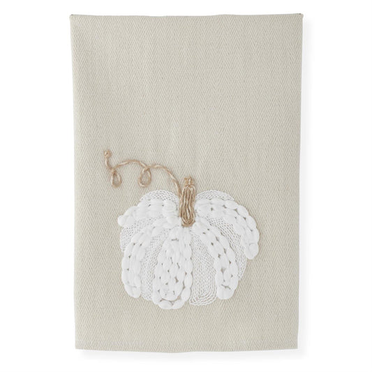 pumpkin embroidered tea towel