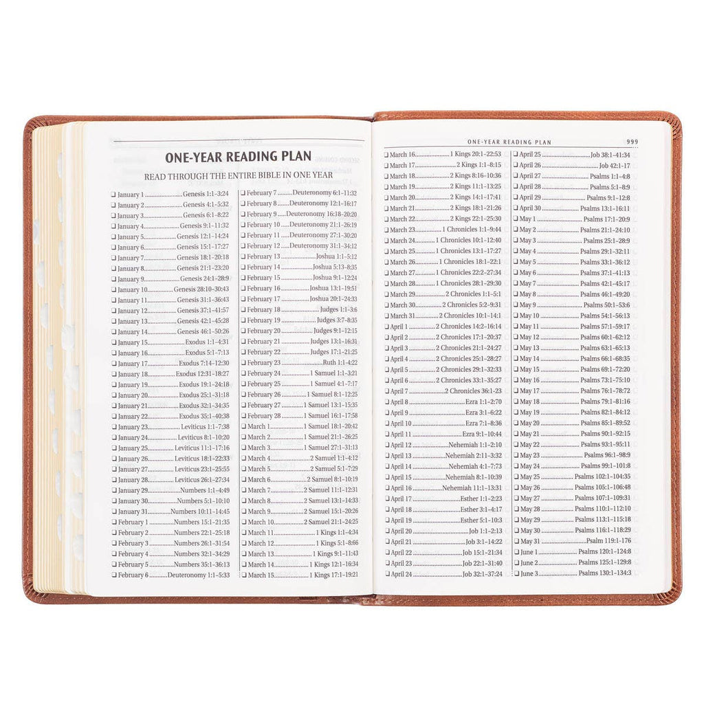 KJV Bible Deluxe Gift Faux Leather, Tan Cross