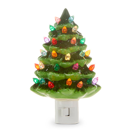 green tree night light