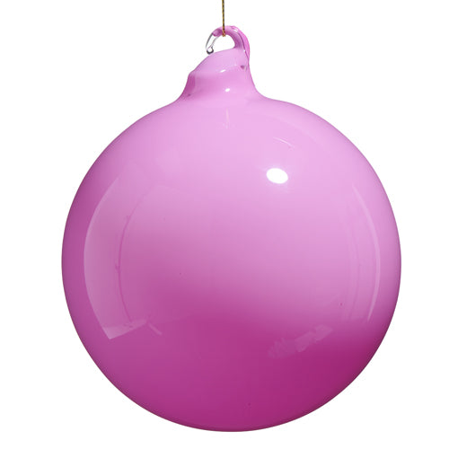 5" Blown Glass Pink Ornament