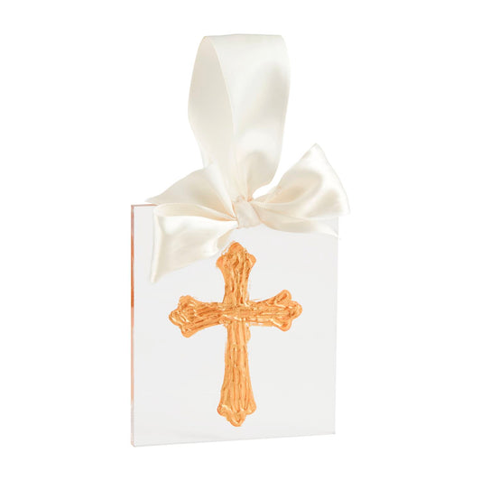 cross clear ornament