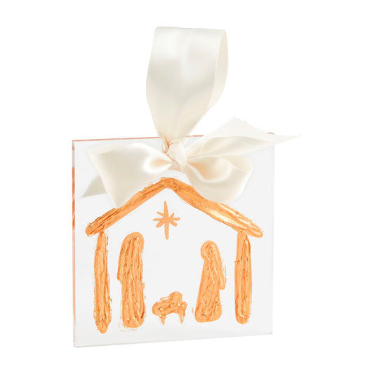 nativity clear ornament