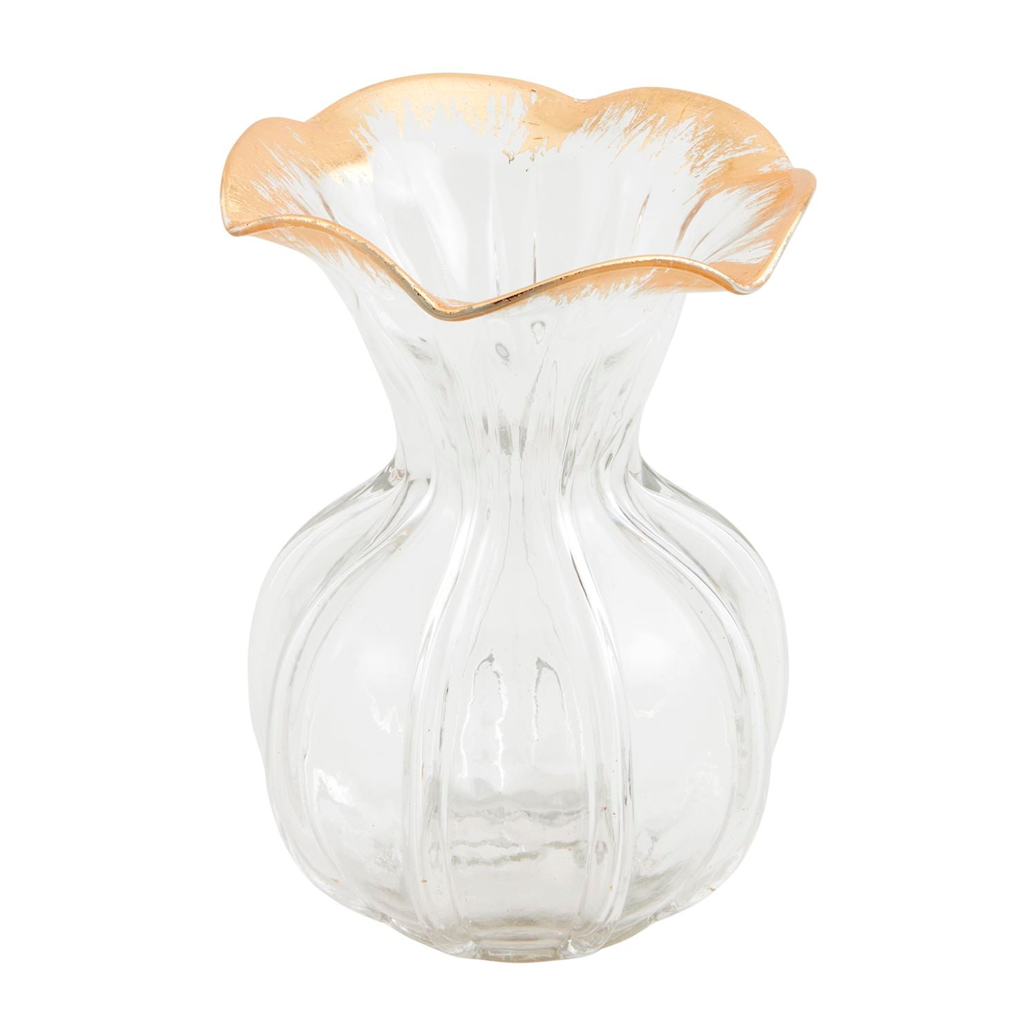 lg gold ruffle vase