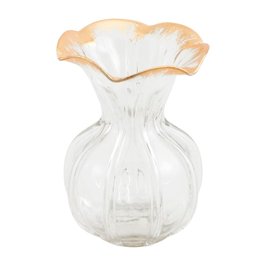 lg gold ruffle vase