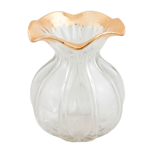 sm gold ruffle vase