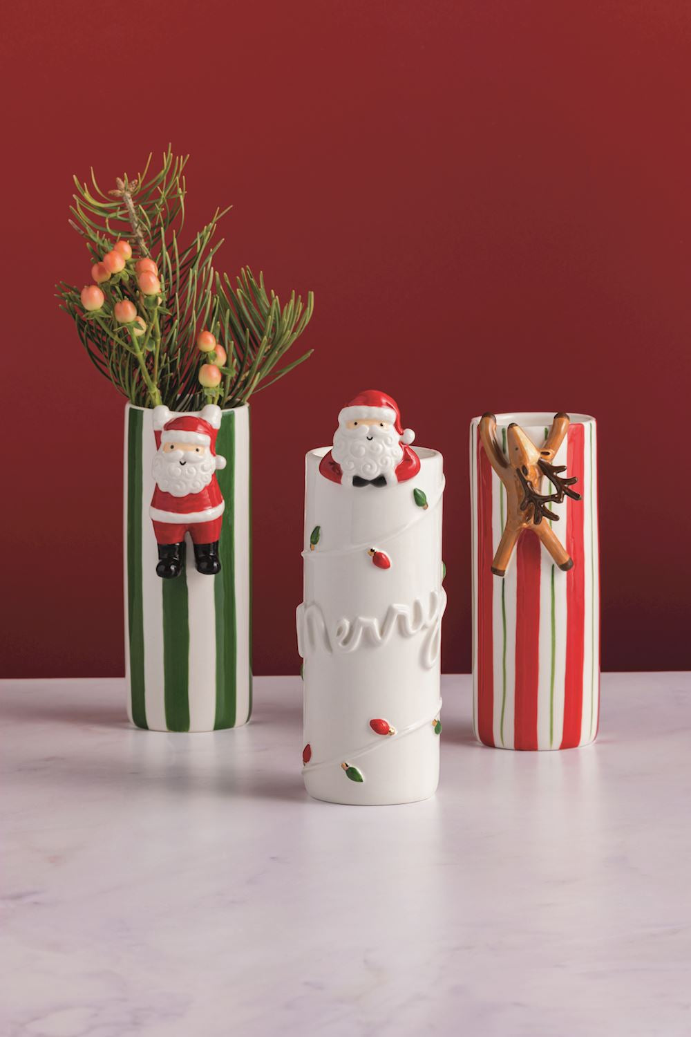 hanging santa bud vase