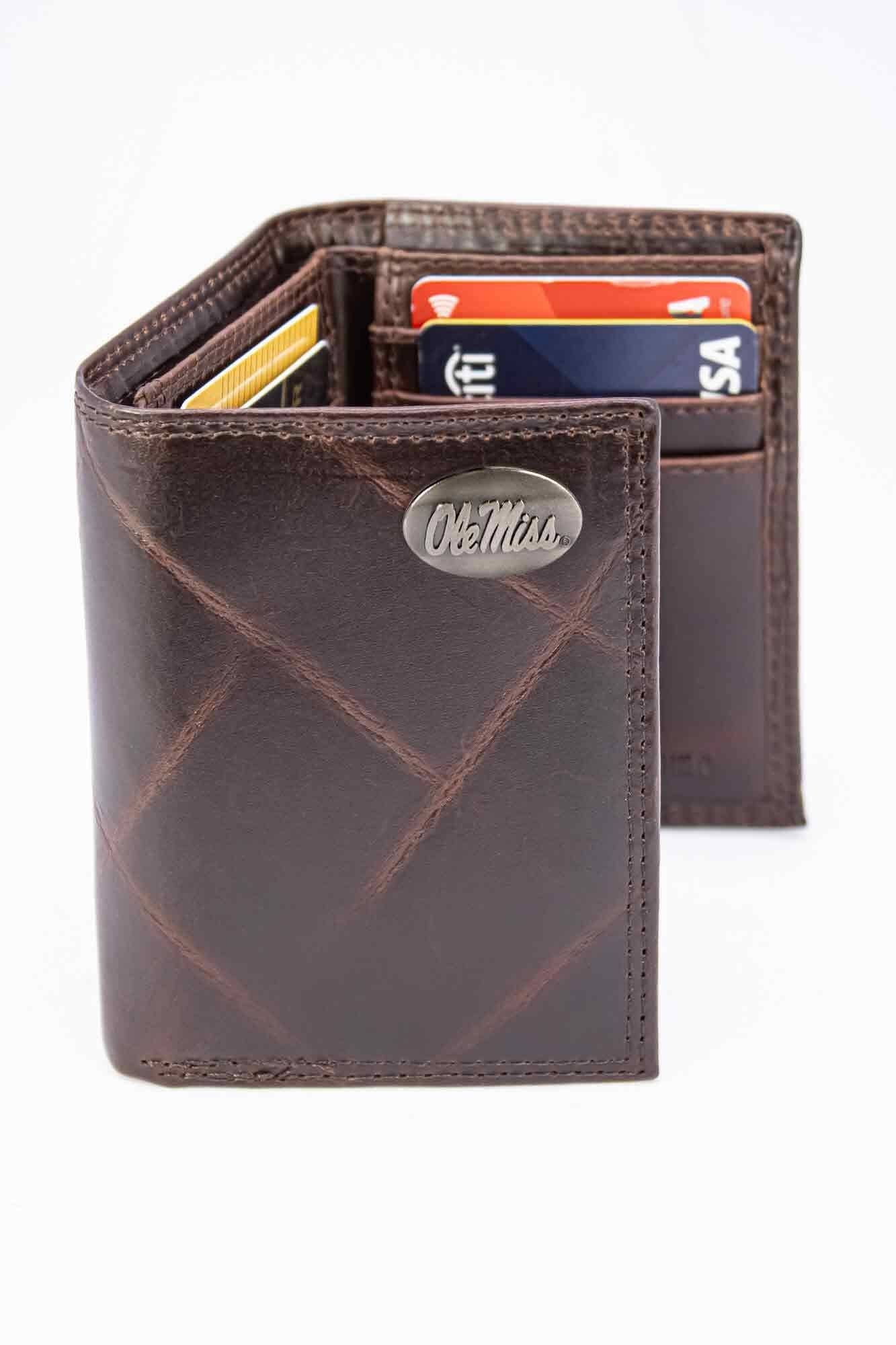 Ole Miss Rebels Men's Collegiate Trifold Leather Wallet.