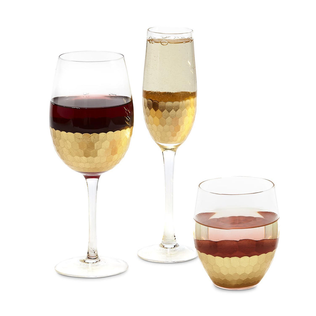 gold facet glasses