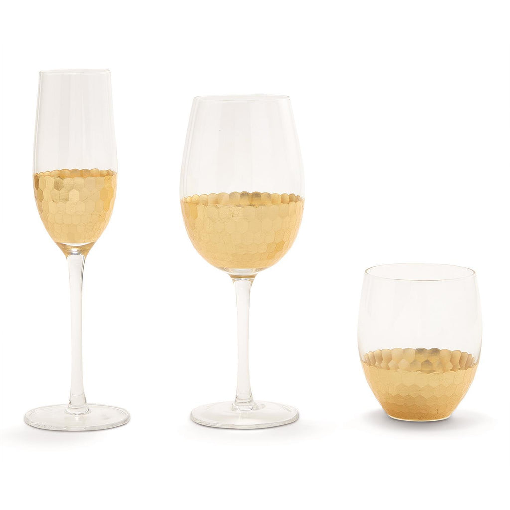 gold facet glasses