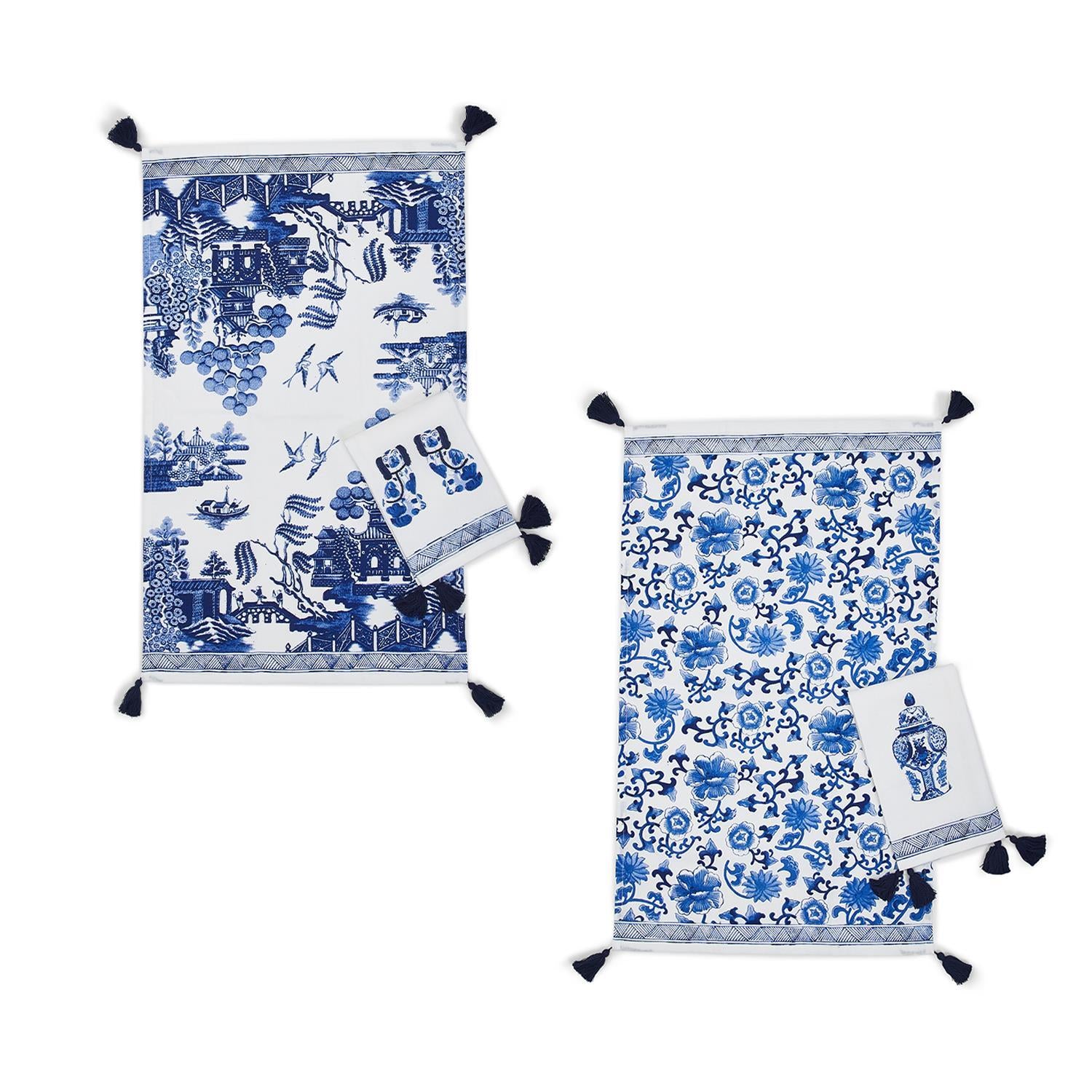 Blue and White Tea Towel Set
