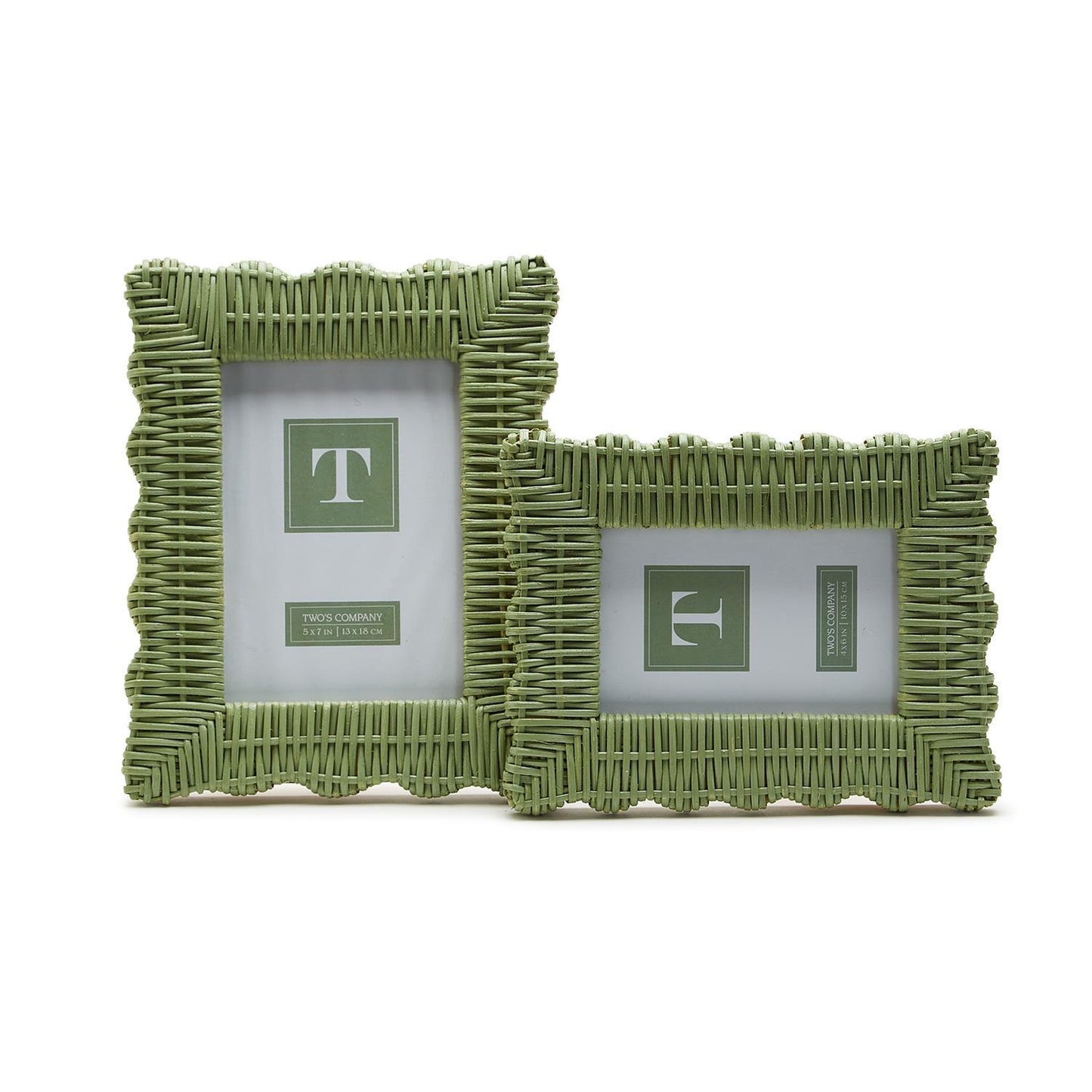 green wicker frames