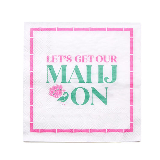 Let's Mahj On 3-Ply Paper Cocktail Napkin