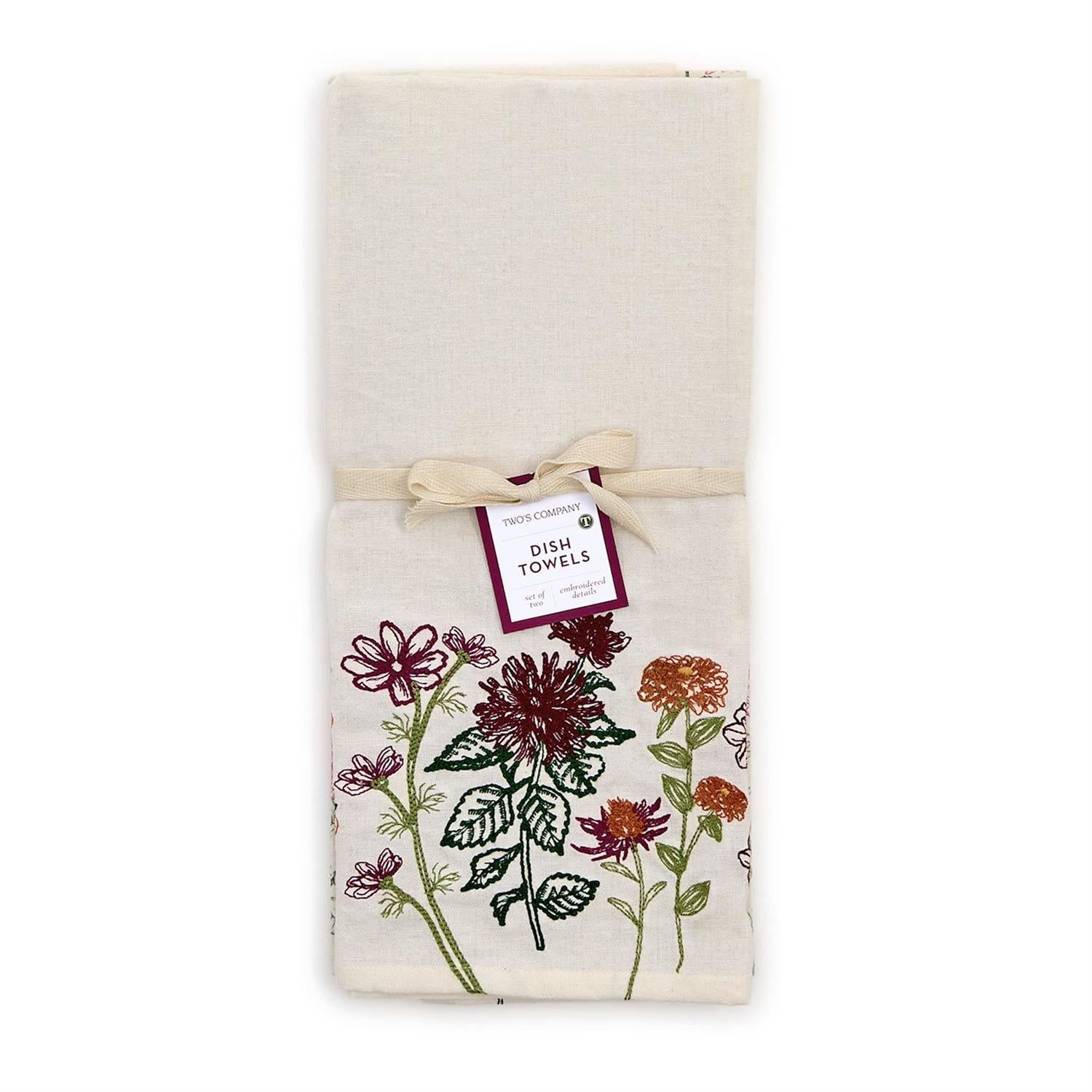 floral fall tea towel set