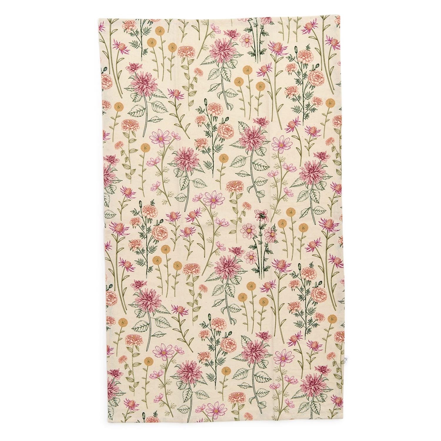 floral fall tea towel set