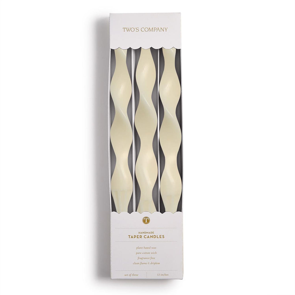 Set of 3 Ivory Tapers