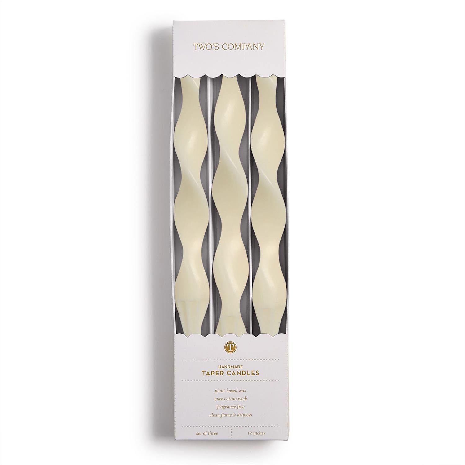 Set of 3 Ivory Tapers