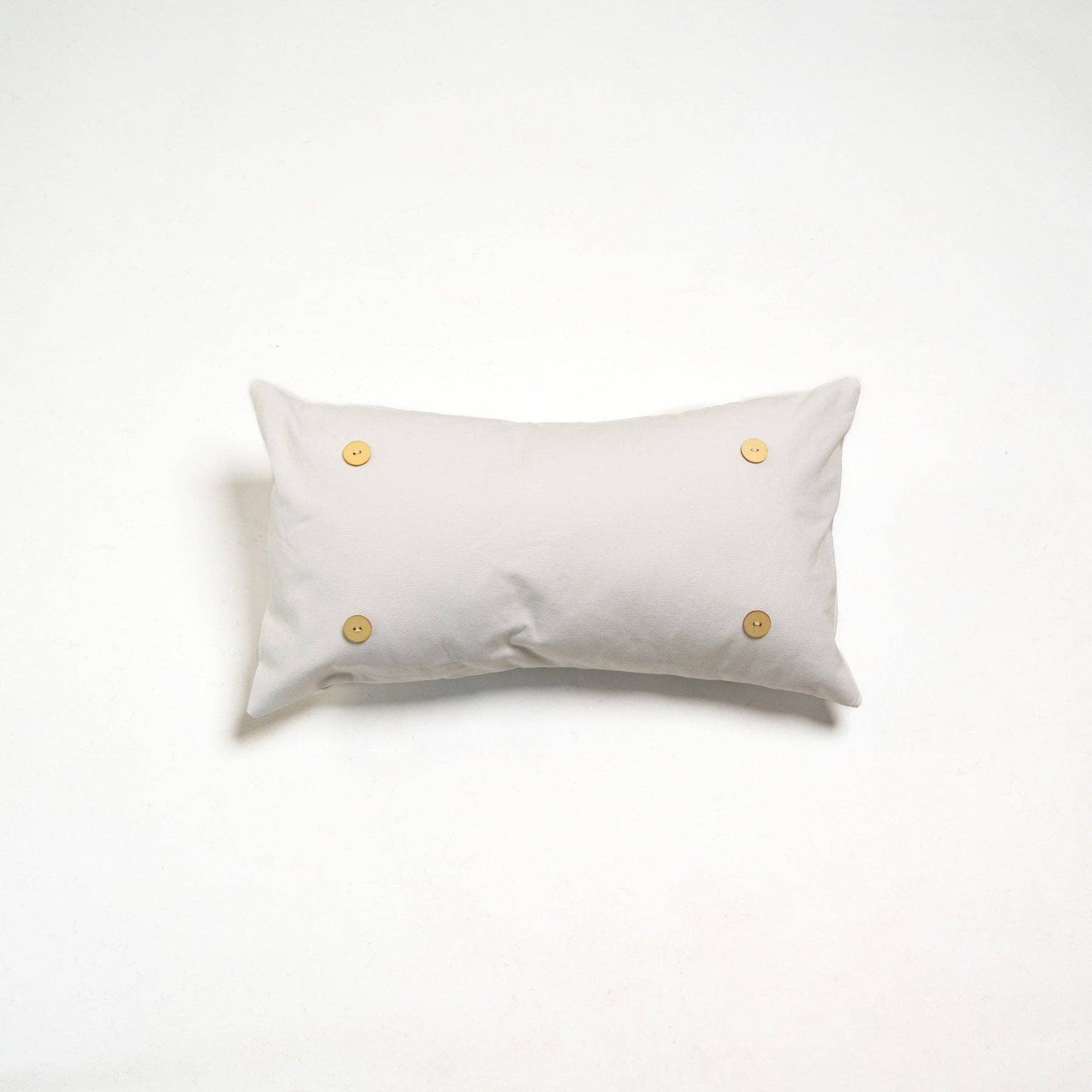 White Washed Cotton Button Pillow Lumbar