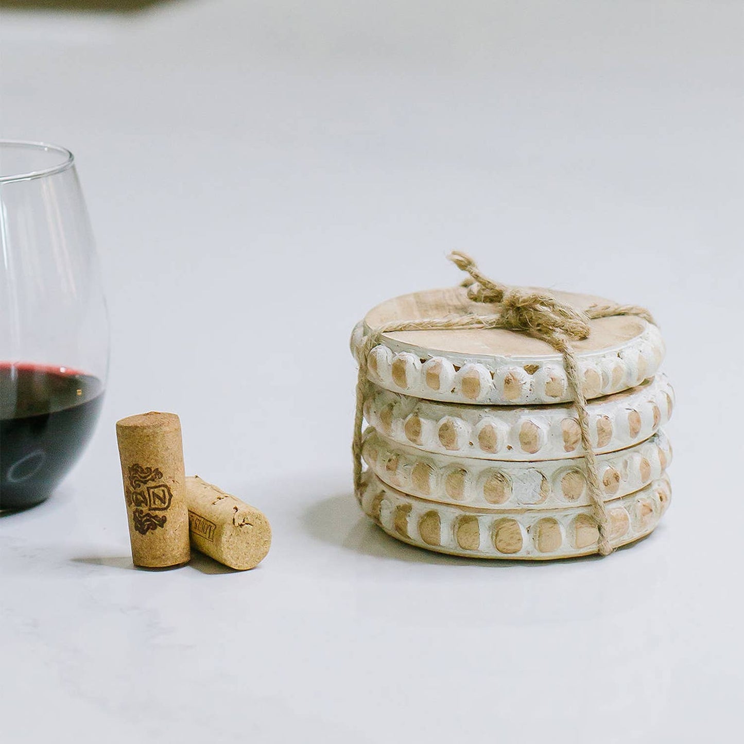 Beaded Wood Coasters