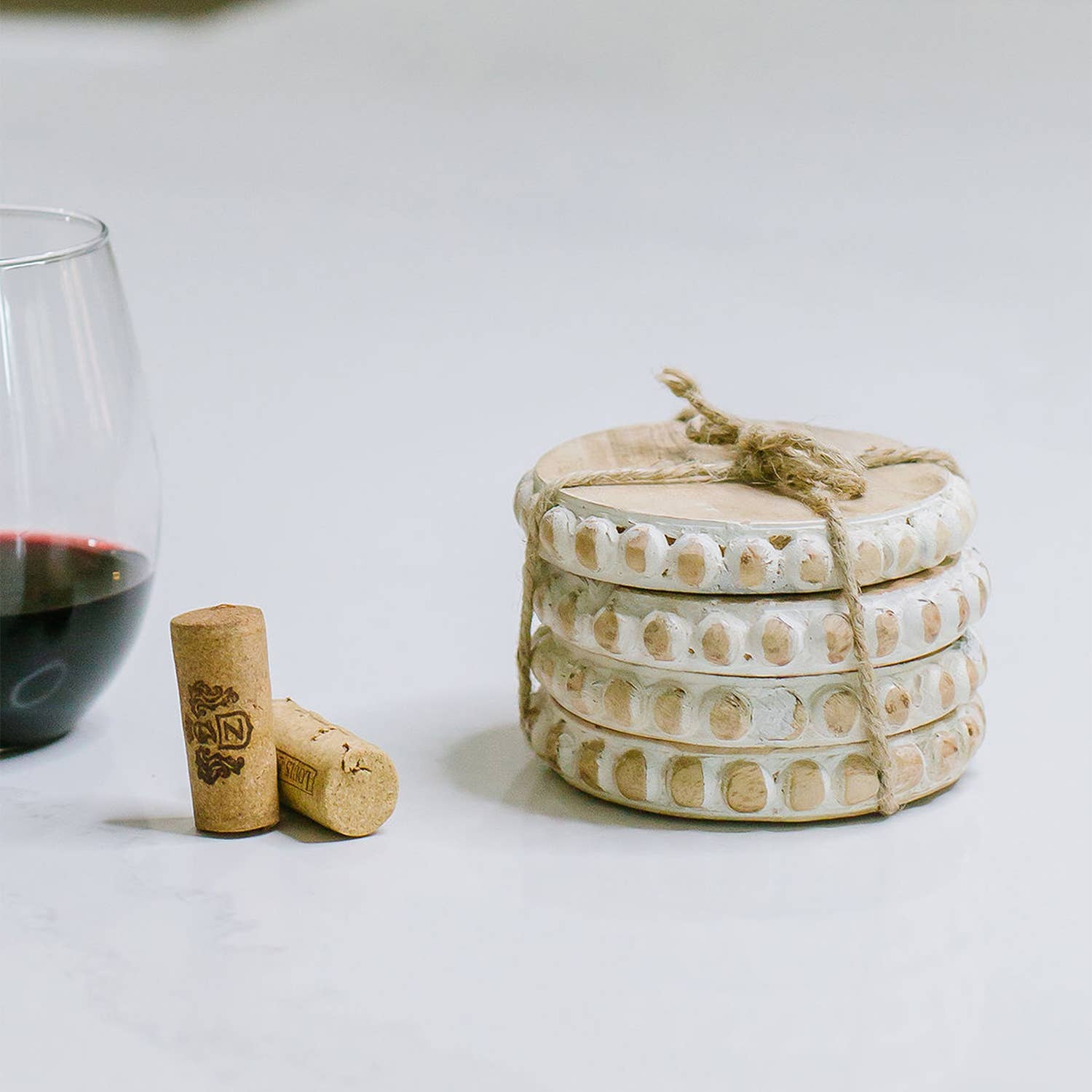 Beaded Wood Coasters