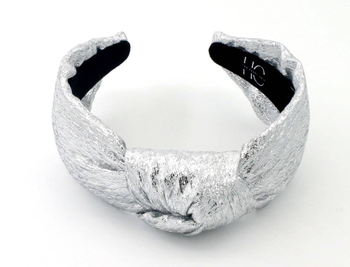 Kid Silver Tinsel Knotted Headband