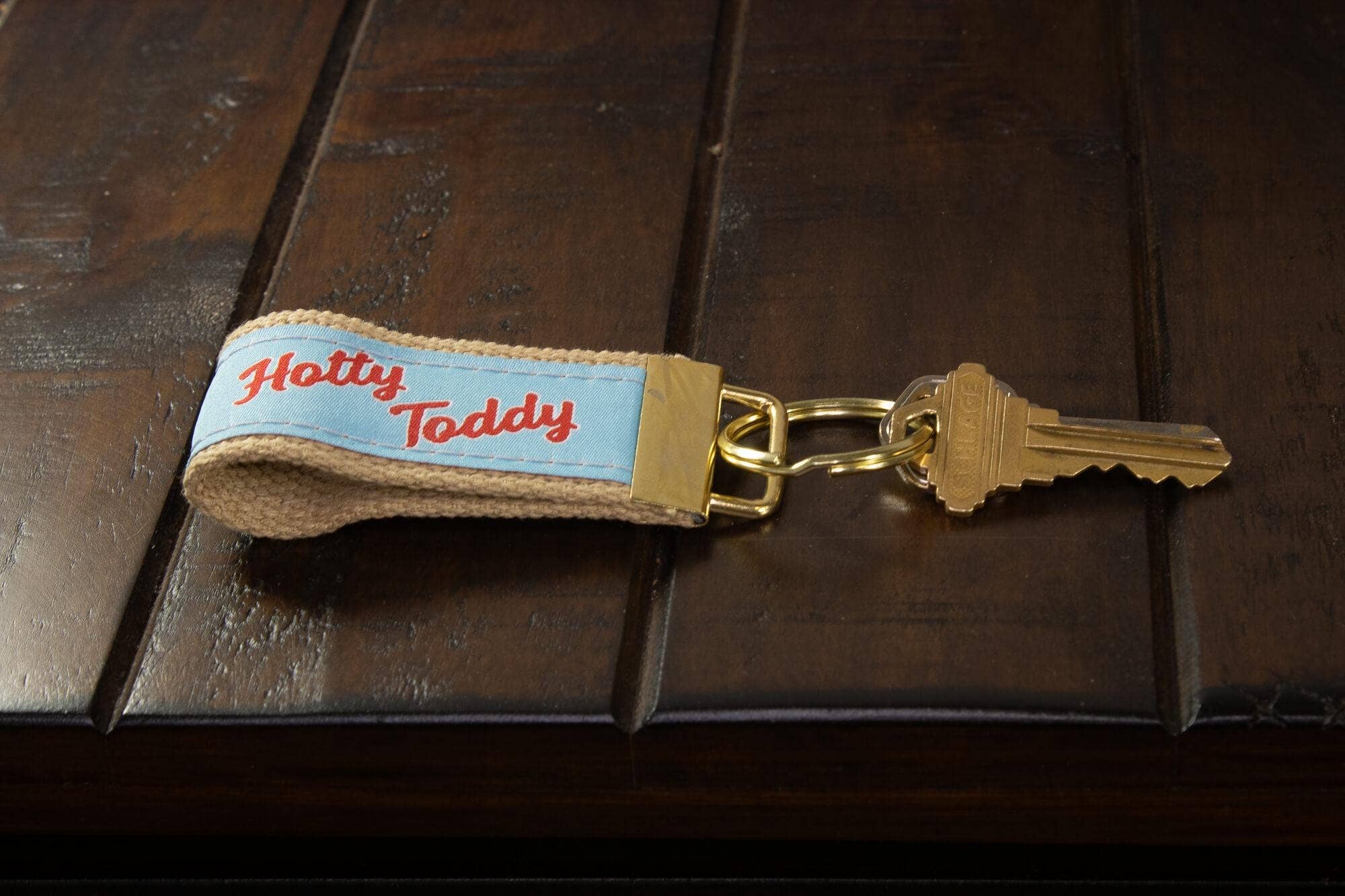 Ole Miss Rebels Collegiate Woven Ribbon Key Chain. Ole Miss Key Fob. Ole Miss Gift. Hotty Toddy Key Ring. Brass Clasp and O-Ring.