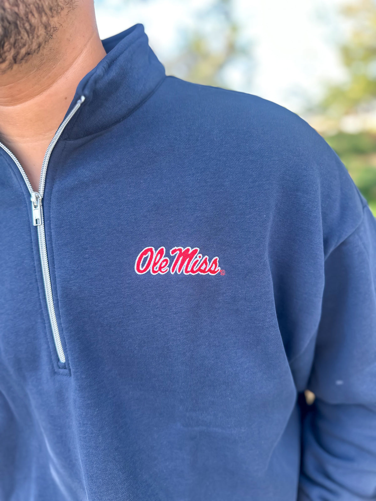 Navy Ole Miss Fleece 1/4 Zip