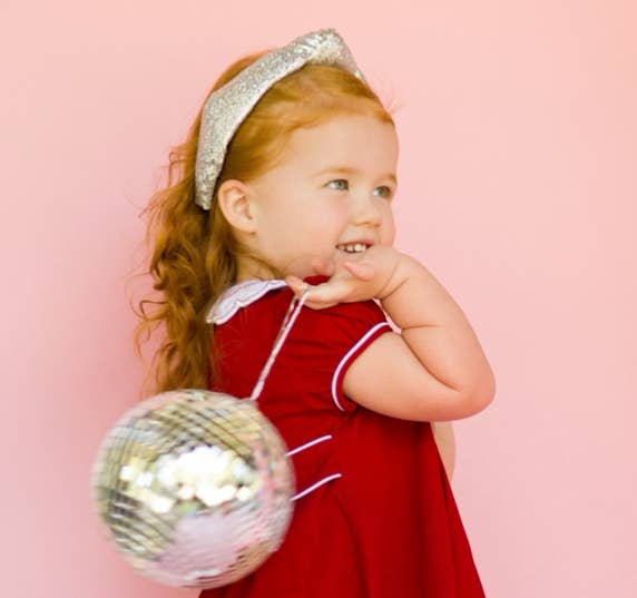 Kid Silver Tinsel Knotted Headband