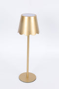 LED Lamp – Scalloped Shade – Black / Gold