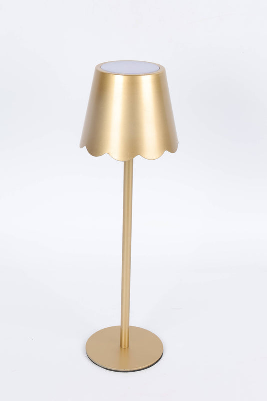 LED Lamp – Scalloped Shade – Black / Gold
