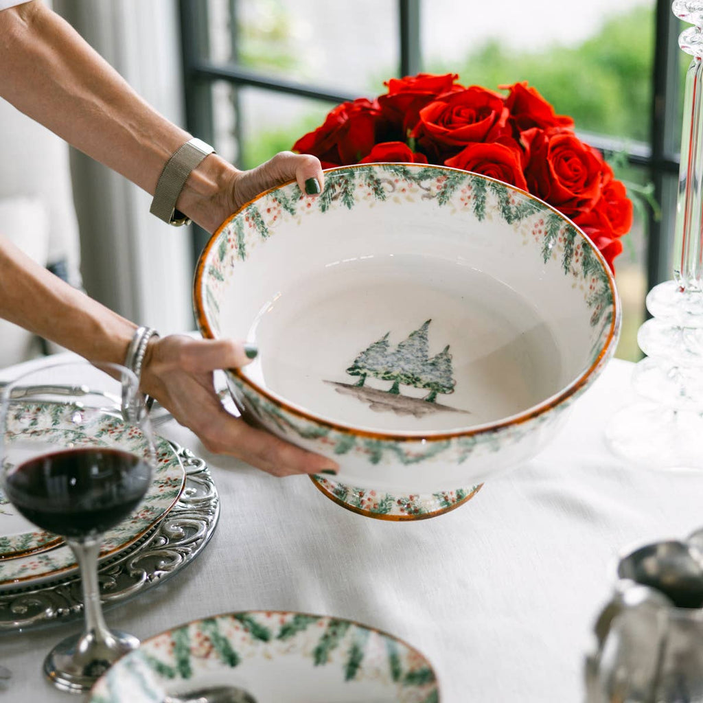 Natale Footed Serving Bowl - Christmas