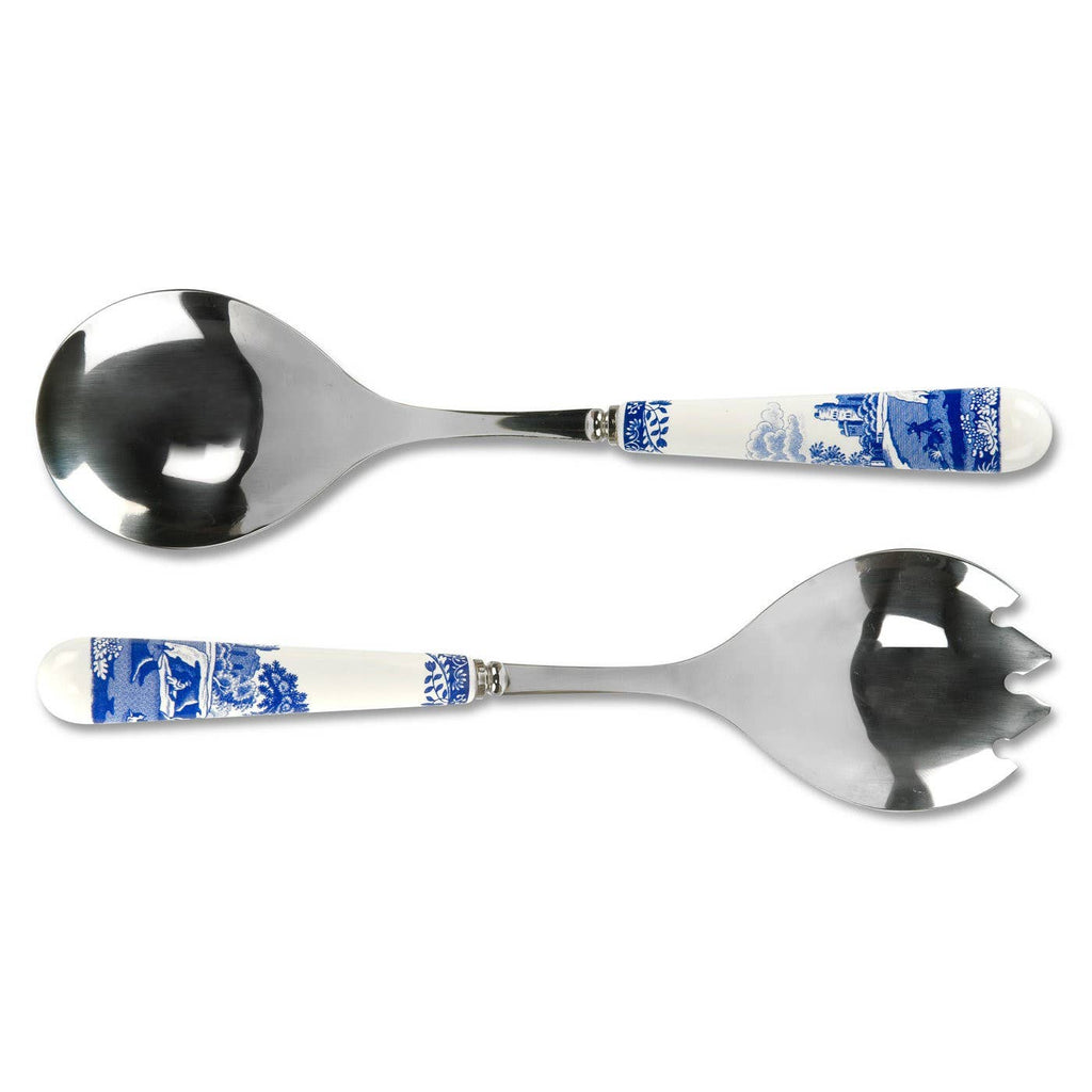 Spode Blue Italian Set of 2 Salad Servers