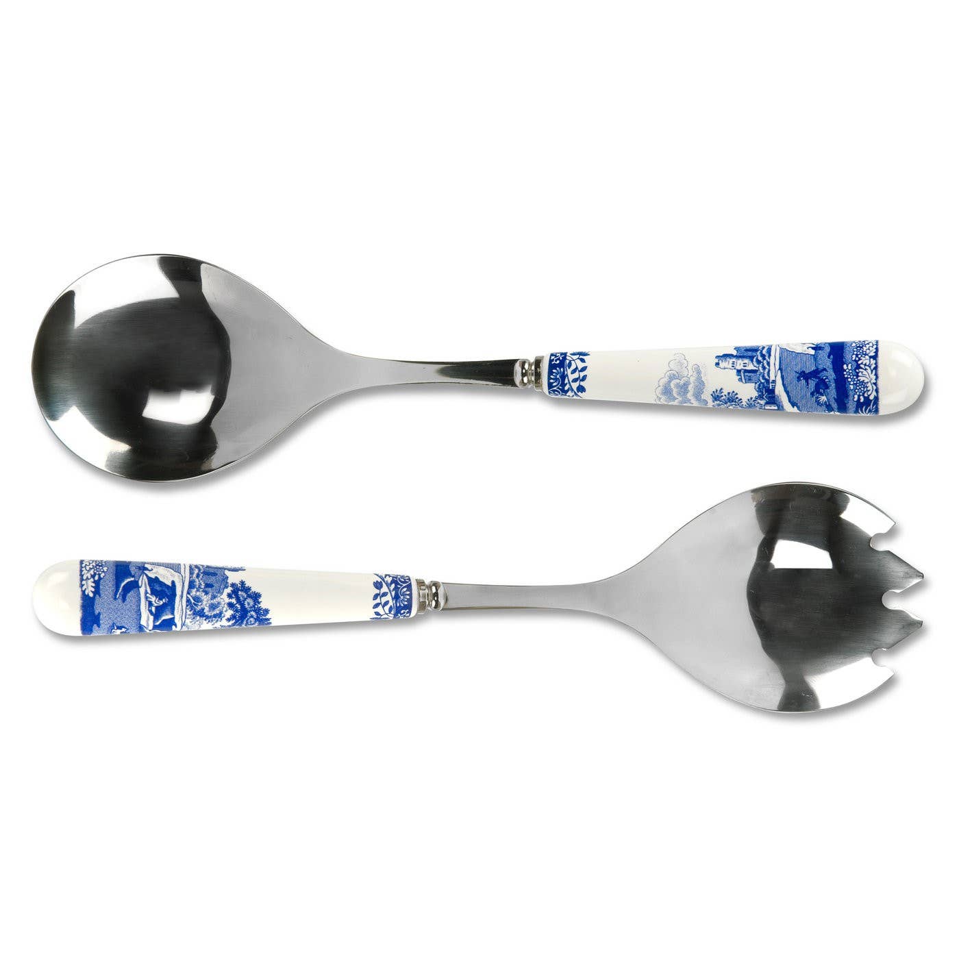 Spode Blue Italian Set of 2 Salad Servers
