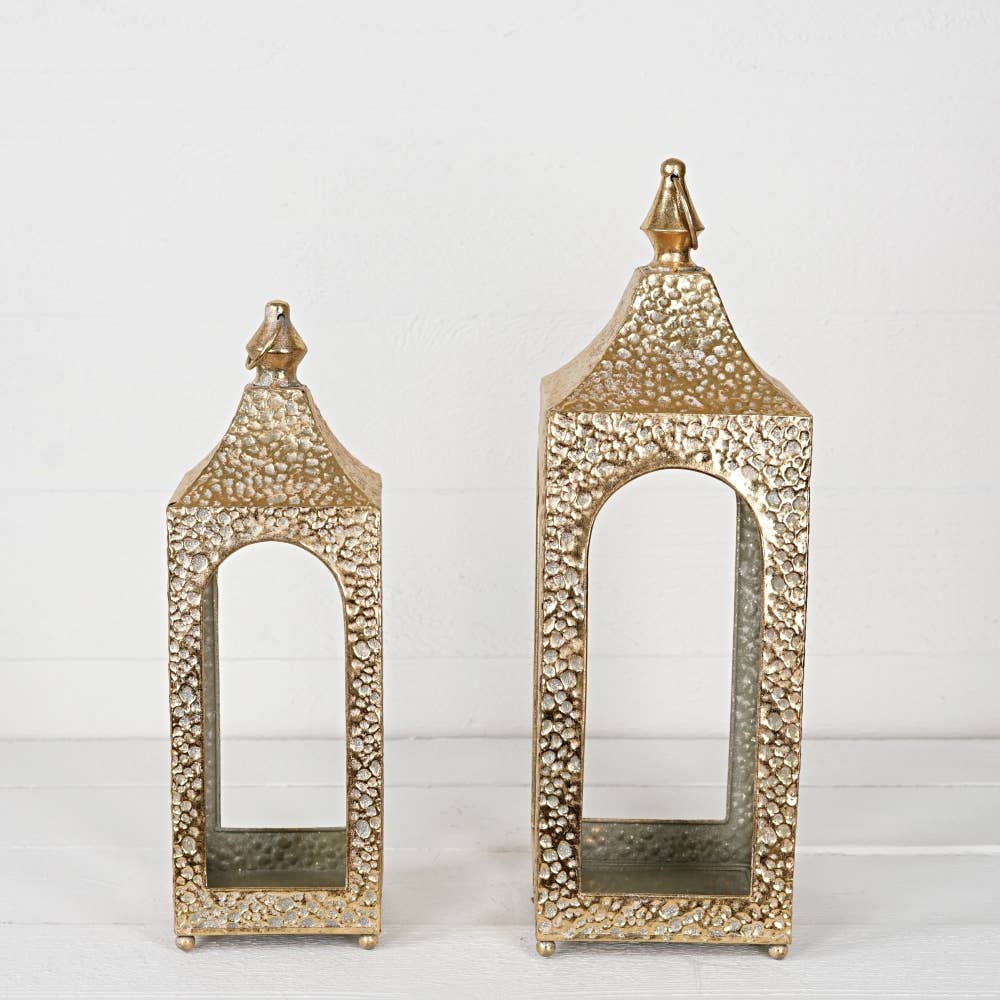 Gold Hammered Lanterns