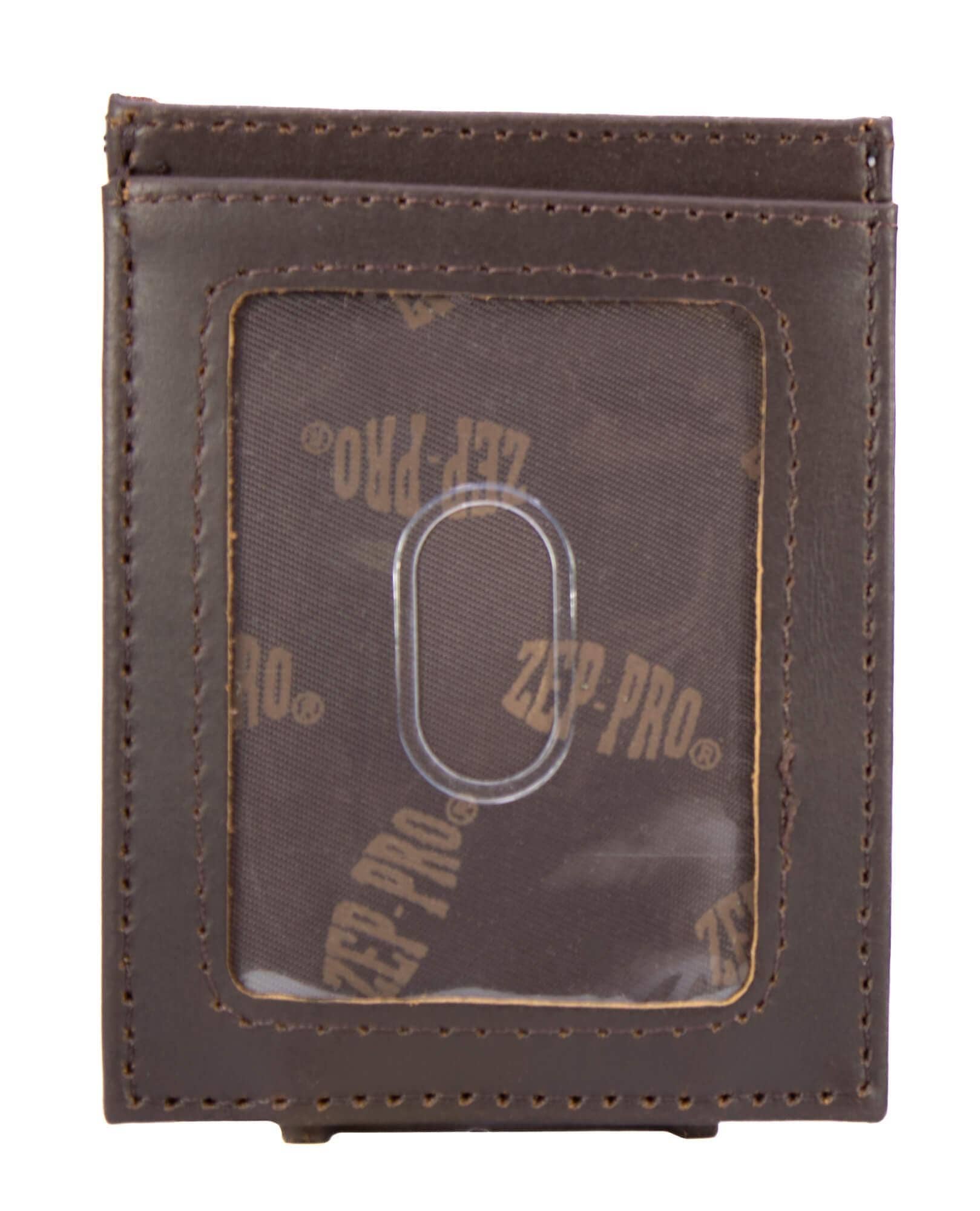 MSU Bulldogs Men's Magnetic Front Pocket Old School Camo Leather Wallet.